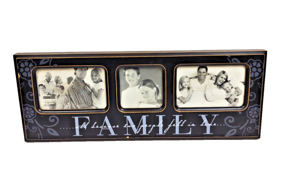 3 Hole Collage Family Frame Malden International Holds Two 4x6” & 4x4" Photos